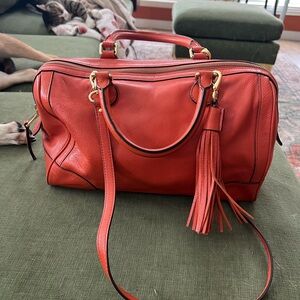 Banana Republic Red Leather Satchel